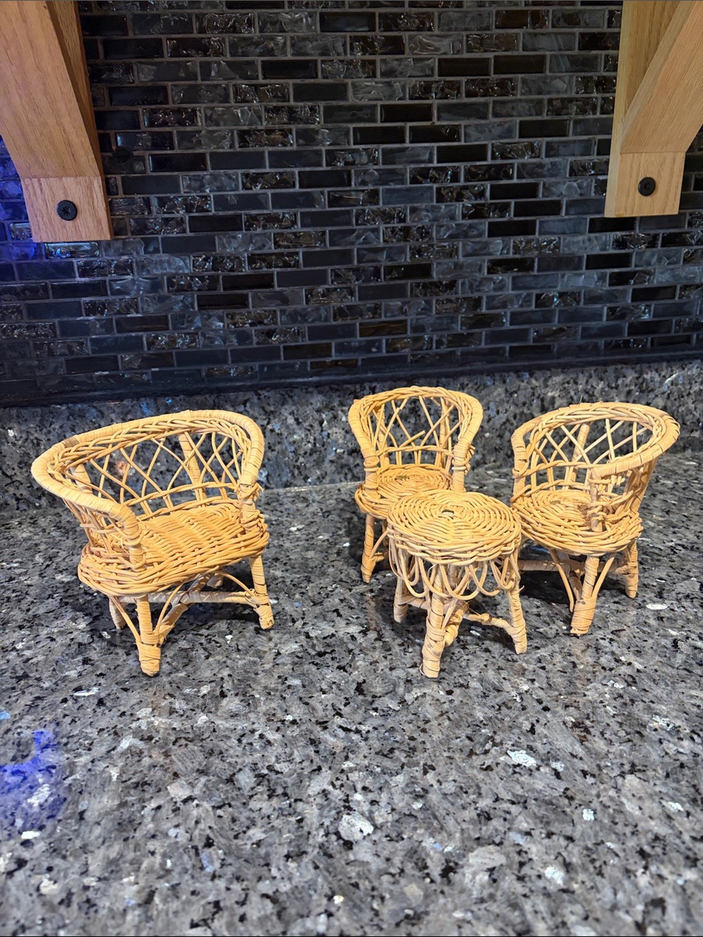Miniature Barbie Doll Furniture Wicker Rattan Outdoor Patio Summer